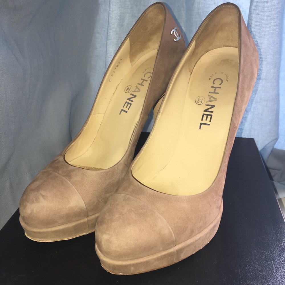 Chanel Mocha Suede Stilettos